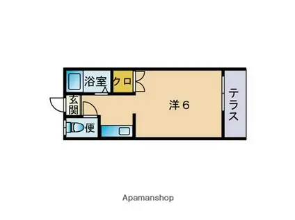 ワイズワカキ南福岡(ワンルーム/2階)の間取り写真
