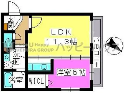 レスピーザⅢ(1LDK/1階)の間取り写真