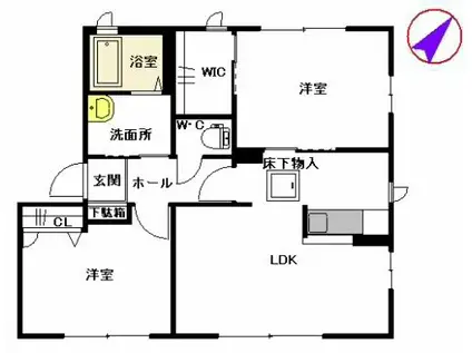レーベンハイム C棟(2LDK/1階)の間取り写真