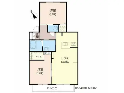 シャーメゾンルポ(2LDK/2階)の間取り写真
