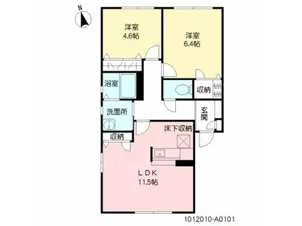 BWITH A棟(2LDK/1階)の間取り写真