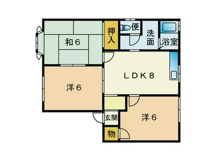 フローラル須恵(3LDK/2階)の間取り写真