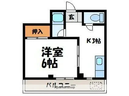 平戸屋ビル(1K/3階)の間取り写真