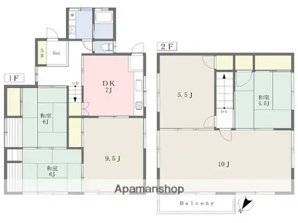 博多南線 博多南駅 徒歩54分 2階建 築50年(6DK)の間取り写真
