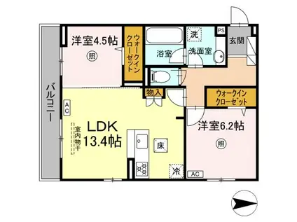 D-ROOM南福岡(2LDK/1階)の間取り写真