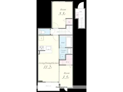 シャロームセブン平尾(2LDK/2階)の間取り写真
