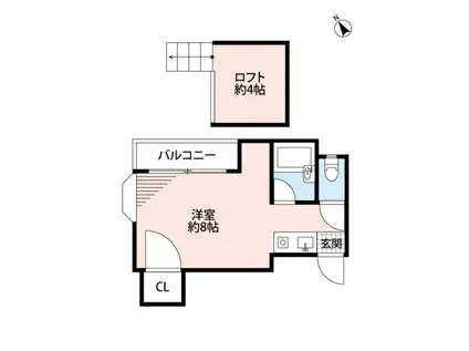 ベルレージュ博多1(1K/2階)の間取り写真