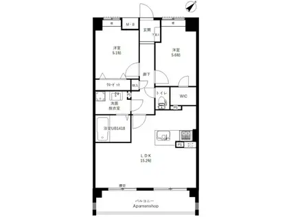 ソルカーサ(2LDK/5階)の間取り写真