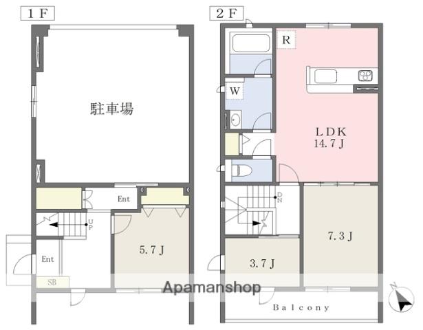 パルコート粕屋(3LDK)の間取り写真