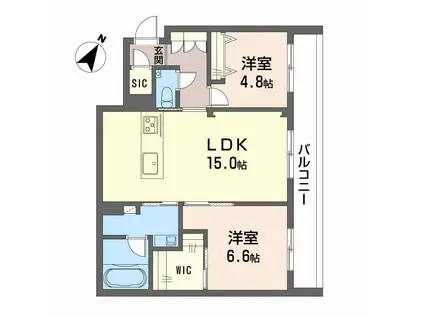 シャーメゾン高宮通(2LDK/3階)の間取り写真