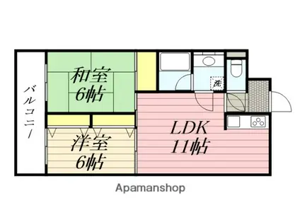 リバティー館(2LDK/5階)の間取り写真