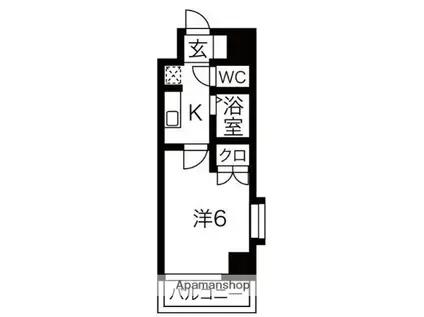 ロマネスク大橋第6(1K/4階)の間取り写真