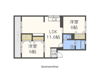 大池第一ハイツ(2LDK/4階)の間取り写真