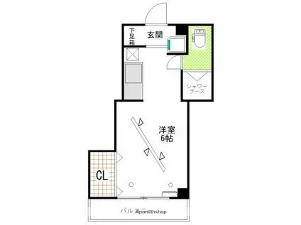 LIGARE KASHII(1DK/2階)の間取り写真