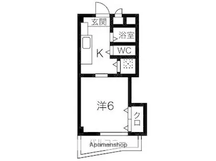 オクトー玉川(1K/3階)の間取り写真