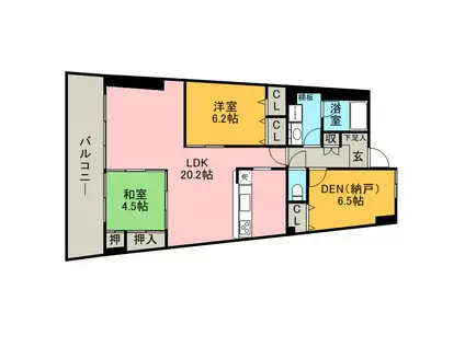 アイランドシティインフィニガーデン ノース棟(2SLDK/10階)の間取り写真