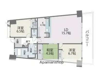 アイランドシティインフィニガーデン ノース棟(3LDK/10階)の間取り写真