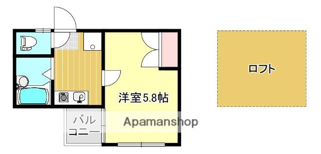 サンプラスパⅡ(ワンルーム/1階)の間取り写真
