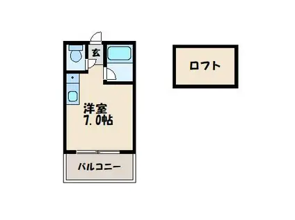 ツインリッチ和白東A(ワンルーム/1階)の間取り写真