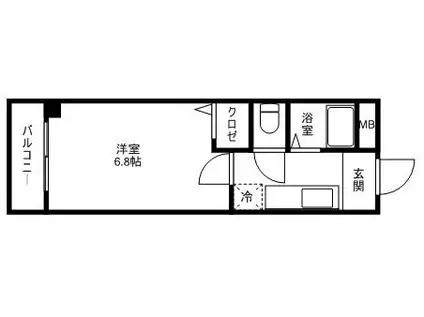キャロット385(ワンルーム/2階)の間取り写真