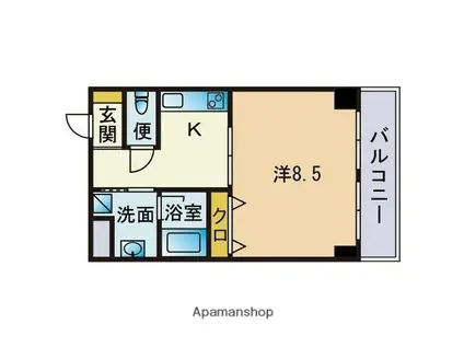 ルーチェ博多(ワンルーム/3階)の間取り写真