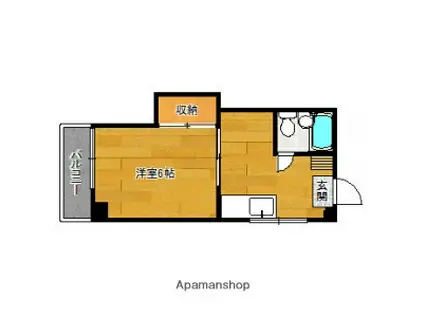 野間ローズパレス(1K/4階)の間取り写真