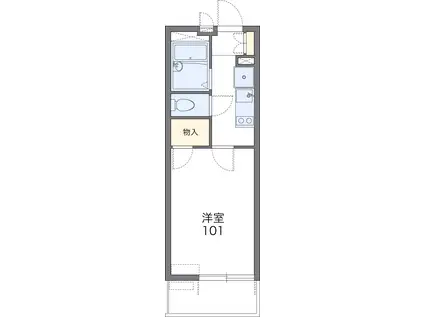 レオパレスD(1K/1階)の間取り写真
