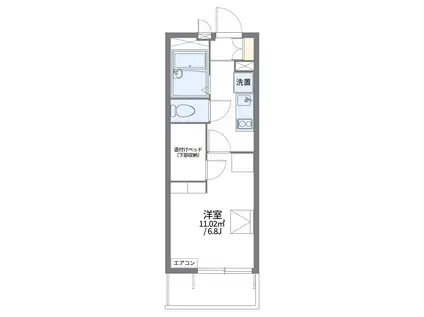 レオパレス空港通1(1K/1階)の間取り写真