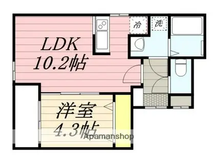 DEAR COURT NAJIMA(1LDK/1階)の間取り写真