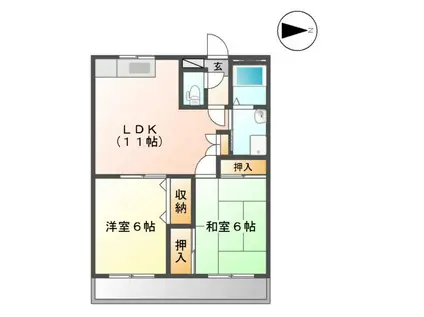 PRONITYハイム(2LDK/1階)の間取り写真