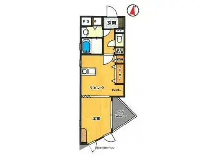 ステイツ薬院Ⅱ(1DK/8階)の間取り写真