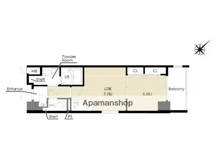 LINKS M(1LDK/9階)の間取り写真