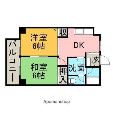 プラザ麦野(2DK/2階)の間取り写真