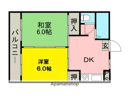 ドリームアイ(2DK/4階)の間取り写真