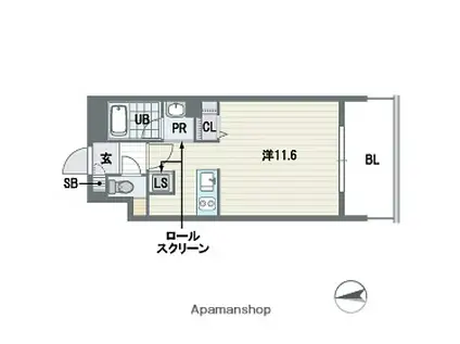 リフェスタ渡辺通(ワンルーム/9階)の間取り写真