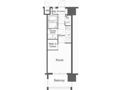 エンクレスト天神MERS2(1K/7階)の間取り写真