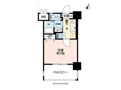 サヴォイ ル・カサブランカ(1K/2階)の間取り写真