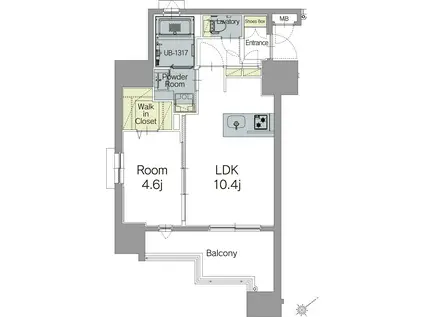 エンクレスト天神TERRACE(1LDK/9階)の間取り写真