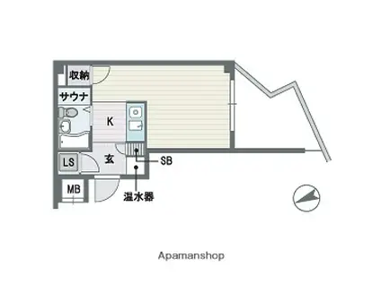 天神エクセル12(ワンルーム/5階)の間取り写真