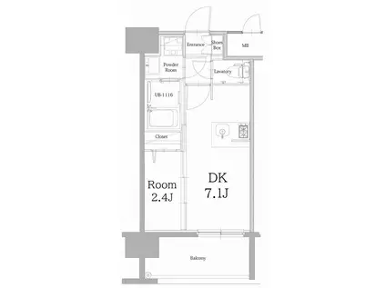 エンクレスト天神LINK(1DK/3階)の間取り写真