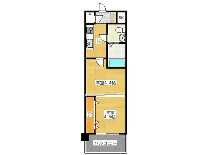 NO51 PROJECT2100日赤通(2K/8階)の間取り写真