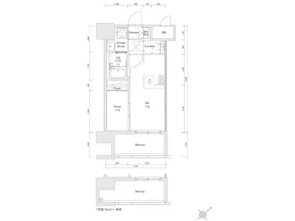 エンクレスト博多駅南FIT(1DK/9階)の間取り写真