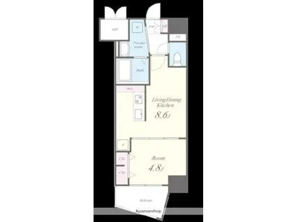 エスペランサ大橋Ⅱ(1LDK/12階)の間取り写真