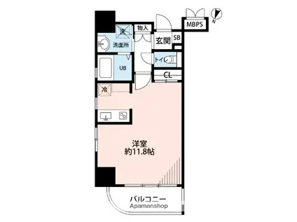 サヴォイ テンジン クォーター(ワンルーム/9階)の間取り写真