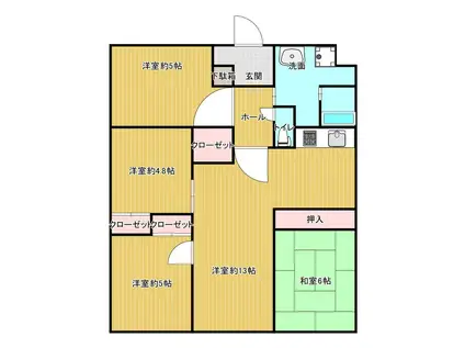 ロワールマンション篠栗Ⅲ(4LDK/8階)の間取り写真