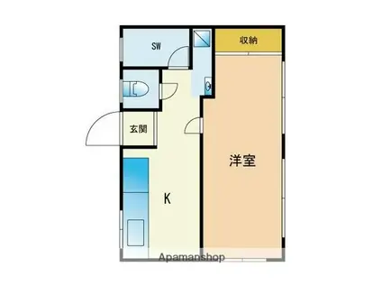 クレモント高宮(1K/1階)の間取り写真