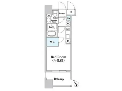 パークアクシス福岡県庁前(ワンルーム/12階)の間取り写真