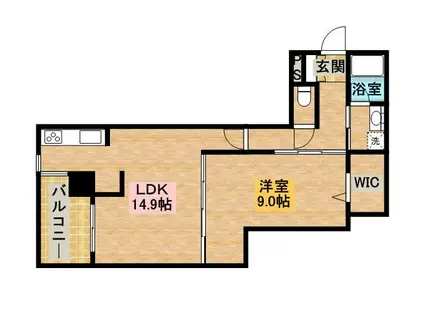 アメックス大濠タワー(1LDK/3階)の間取り写真