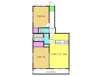 フォンターナみどりが丘マンション(2LDK/3階)の間取り写真
