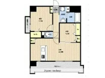 LIBTH博多空港通(2LDK/6階)の間取り写真